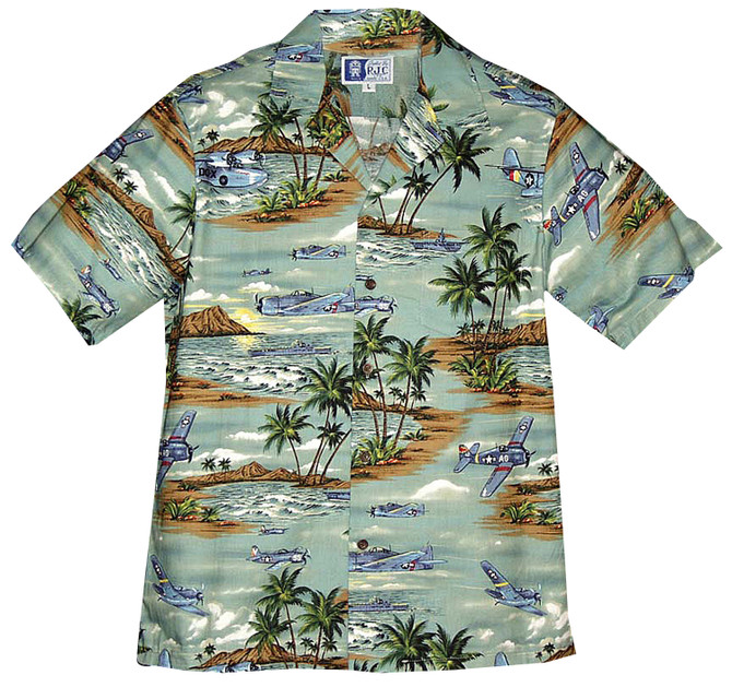 Island Aviation Airplane Men's Hawaiian Shirt