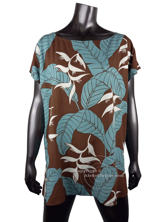 Ginger Heliconia Women's Hawaiian Tunic Top