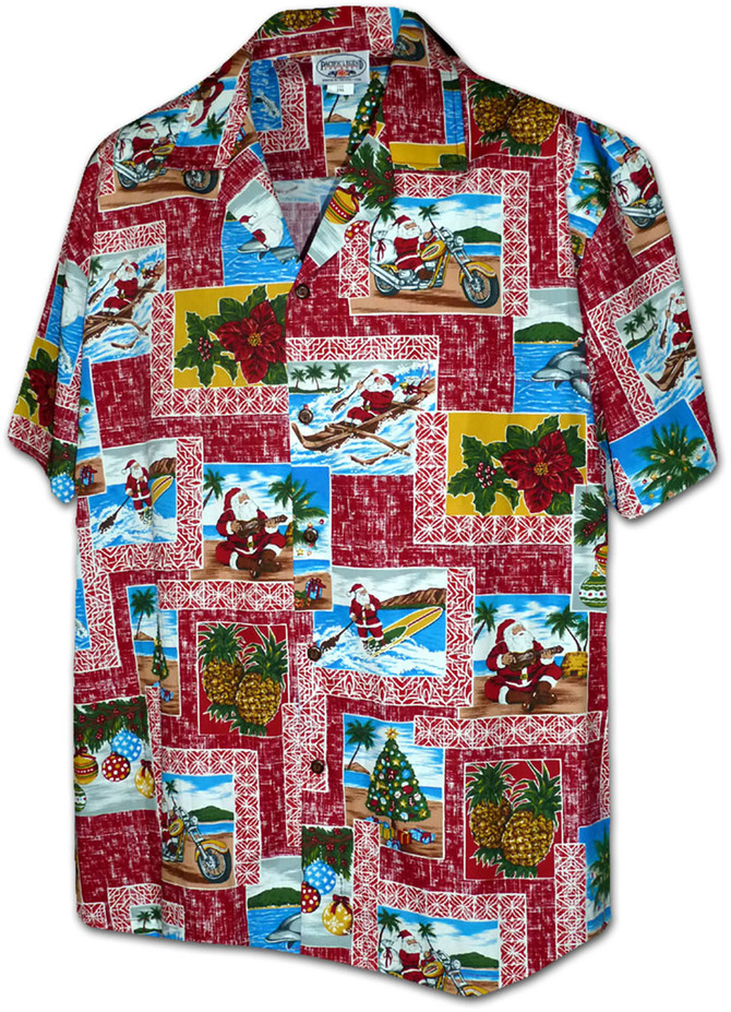 Santa Yesterday & Today Men's Hawaiian Shirt