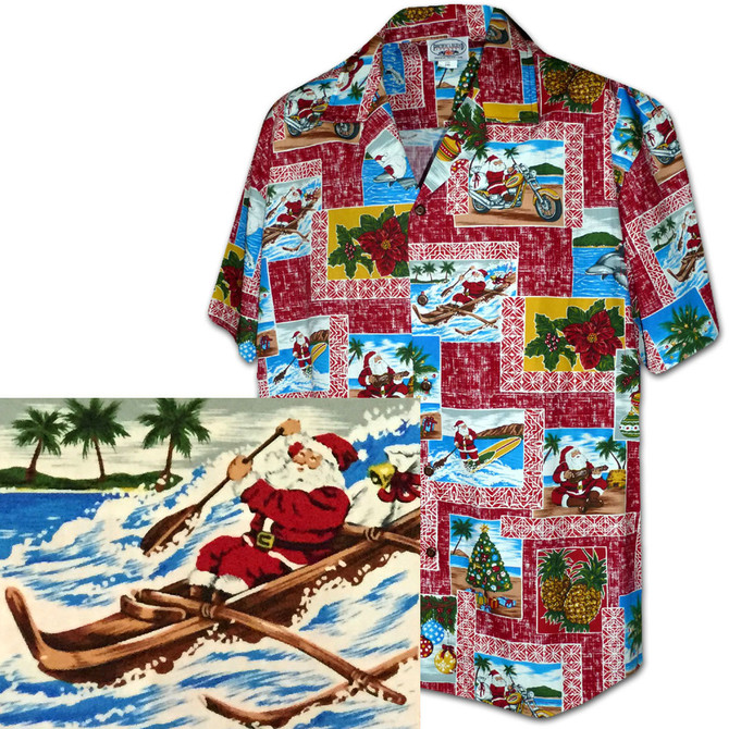 Santa Yesterday & Today Men's Hawaiian Shirt