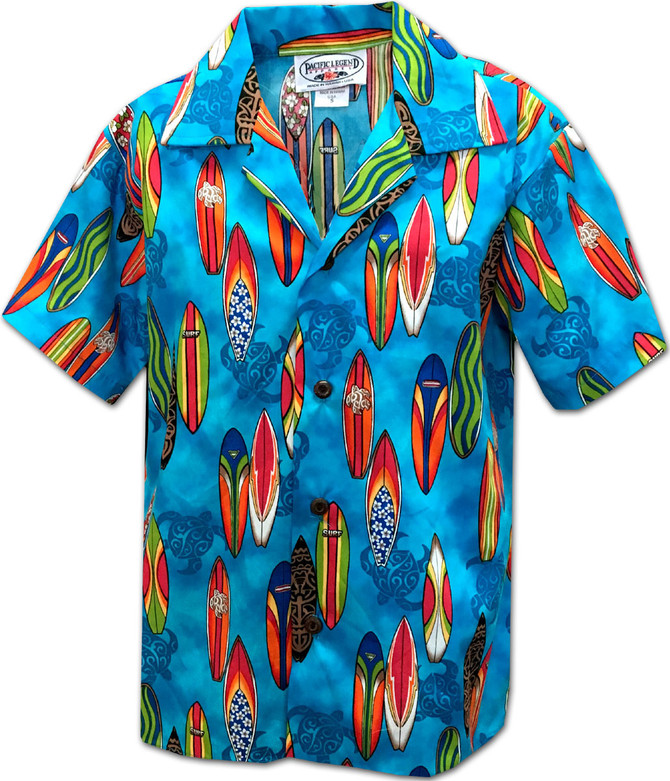 Honu Surfboard Art Boy's Hawaiian Shirt