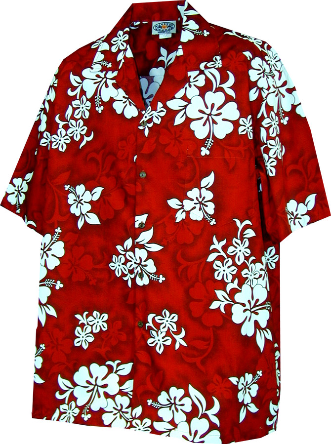 Shadow White Hibiscus Boy's Hawaiian Shirt