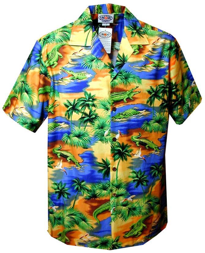 Florida Alligator Lagoon Boy's Hawaiian Shirt