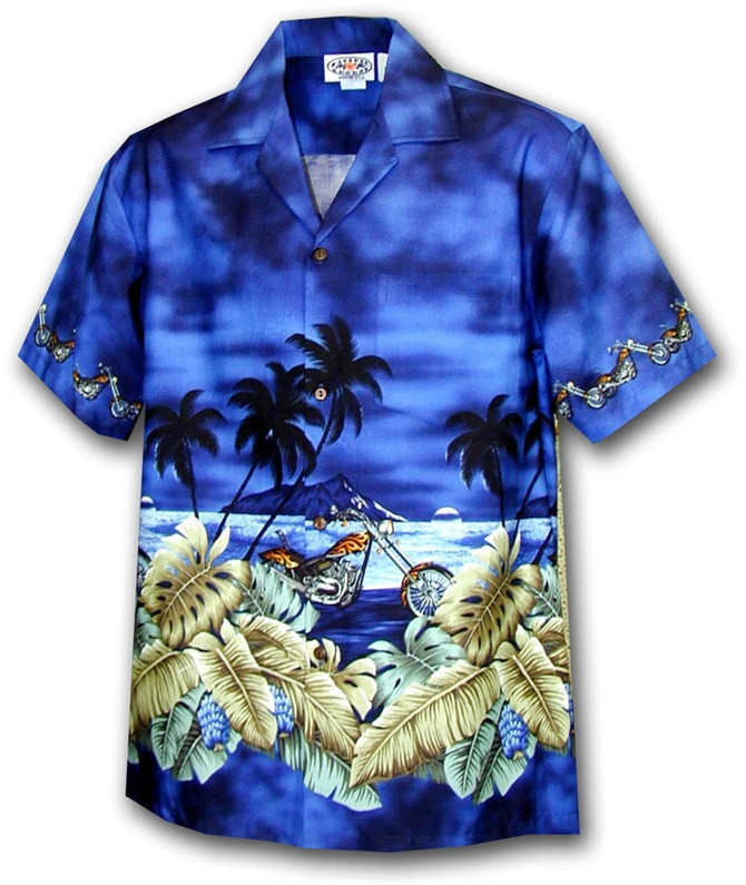 Motorcycle Hawaiian Sunset Boy's Hawaiian Shirt