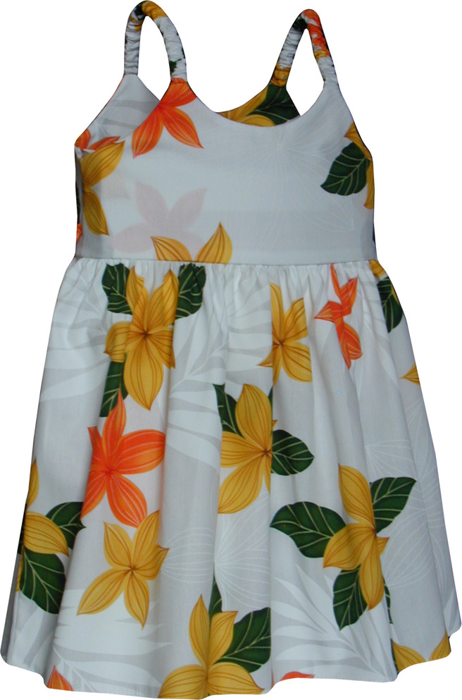 Spring Blossom Girl's Hawaiian Flared Dress