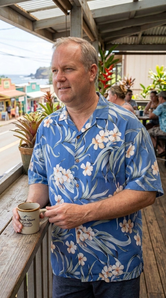 Paradise Found Men's Melia Plumeria Hawaiian Shirt
