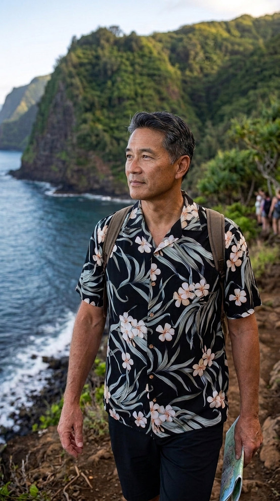 Paradise Found Men's Melia Plumeria Hawaiian Shirt