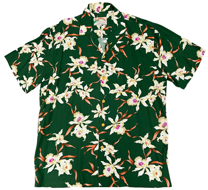 Paradise Found Men's Star Orchid Tom Selleck Magnum PI Hawaiian Shirt