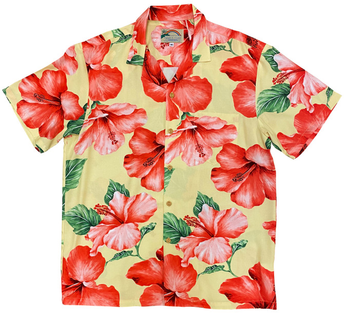 Paradise Found Men's Hibiscus Blossom Hawaiian Shirt