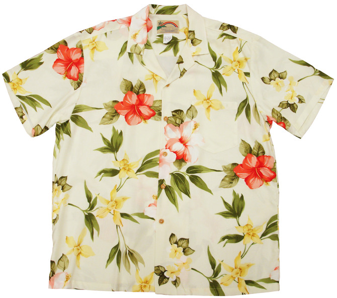 Paradise Found Men's Hibiscus Summer Hawaiian Shirt