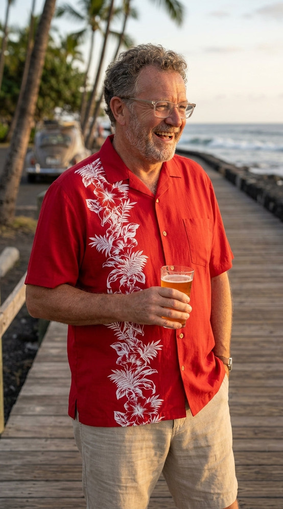 Paradise Found Men's Hibiscus Panel Hawaiian Shirt