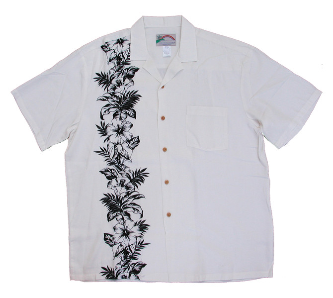 Paradise Found Men's Hibiscus Panel Hawaiian Shirt