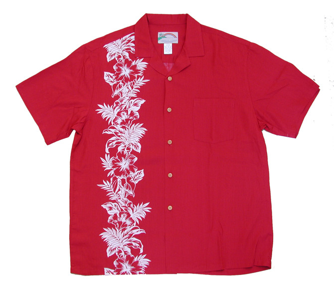 Paradise Found Men's Hibiscus Panel Hawaiian Shirt