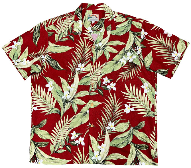 Paradise Found Men's White Ginger Hawaiian Shirt