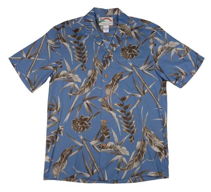 Paradise Found Men's Ginger Heliconia Hawaiian Shirt