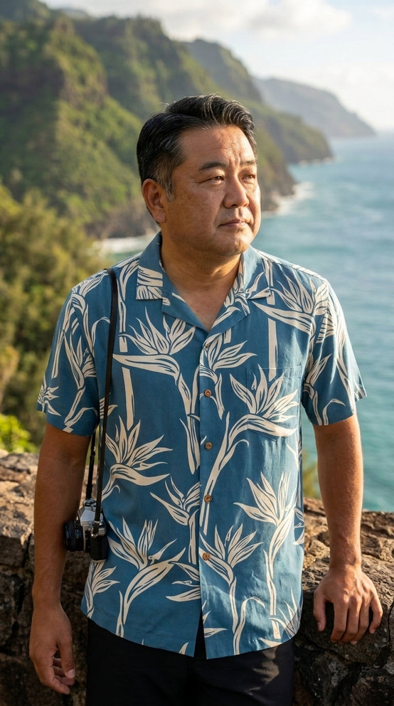 Paradise Found Men's Pareau Paradise Hawaiian Shirt