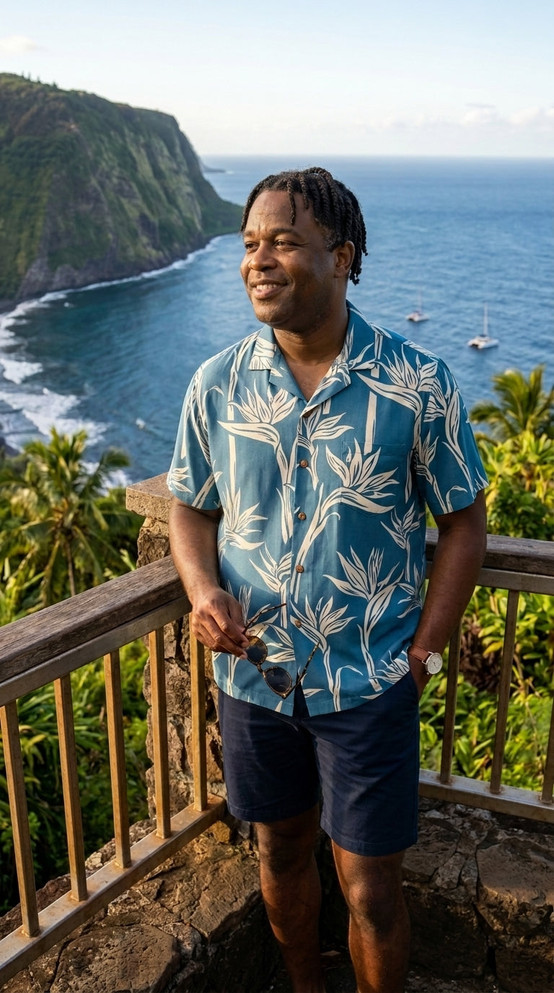 Paradise Found Men's Pareau Paradise Hawaiian Shirt