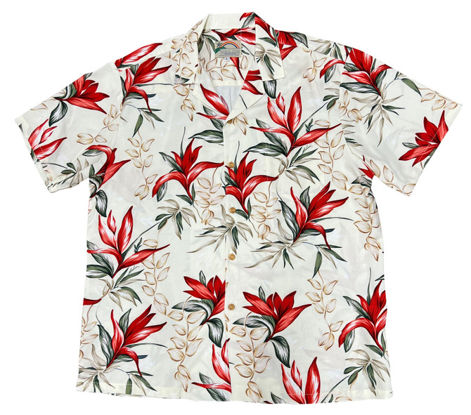 Paradise Found Men's Heliconia Paradise Hawaiian Shirt