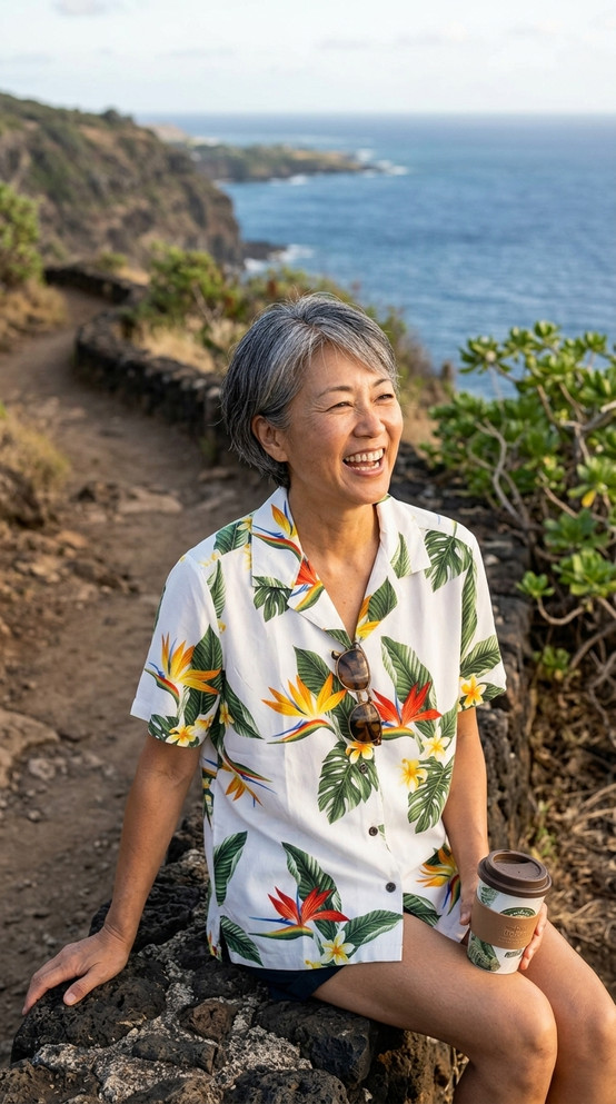 RJC Bird of Paradise Display Women's Hawaiian Camp Shirt – Rayon, Made in Hawaii