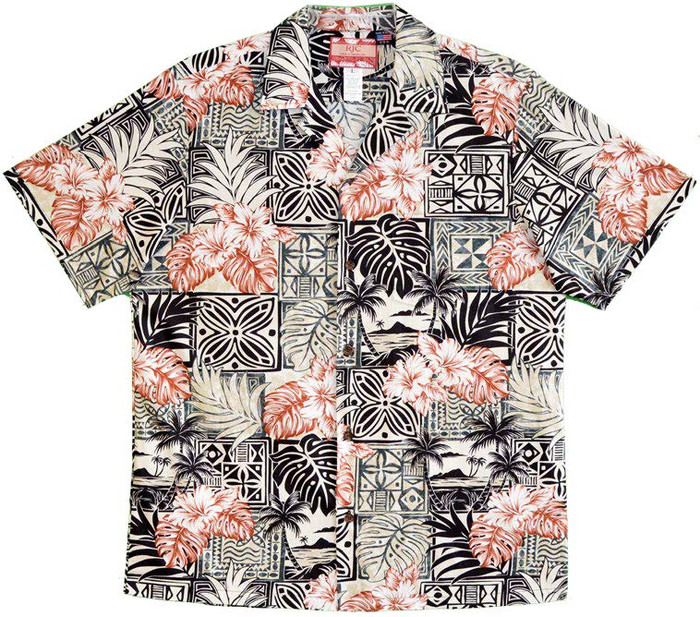 Hibiscus Tapa Blocks Men's Hawaiian Shirt OhanaWear