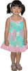 RJC Girl's Monstera Plumeria Line Art Butterfly Bow Flare Dress