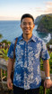 Go Barefoot Mens Mini Tahitian Placket Reverse Shirt