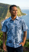 Go Barefoot Mens Mini Tahitian Placket Reverse Shirt