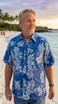 Go Barefoot Mens Mini Tahitian Placket Reverse Shirt