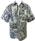 Go Barefoot Mens Square Tapa Placket Reverse Shirt