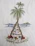 Bamboo Cay Mens Aloha Christmas Happy Holidays Tree Embroidered Shirt