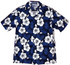 RJC 5X Big Mens White Hibiscus Fern Hawaiian Shirt