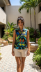 RJC Womens Jungle Parrot Sleeveless Button Down Shirt