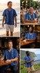 Pacific Legend Mens Traditional Hawaiian Lei Panel Shirt