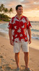 Pacific Legend Mens Shadow White Hibiscus Shirt