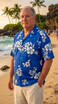 Pacific Legend Mens Shadow White Hibiscus Shirt