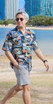 RJC Mens Hibiscus Fighter Airplane Shirt