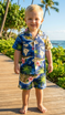 RJC Boys Hibiscus Hawaiian Island 2pc Cabana Set