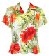 Two Palms Women's Big Hibiscus Fitted Blouse