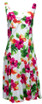 Two Palms Women's Hibiscus Watercolor Empire Princess Flare Dress
