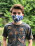 Model Grant wearing Mini Tahitian Blue/White