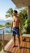Hawaiian Island Creations (HIC) 19" Mahi Mahi Palms 8 Way Stretch Boardshorts