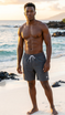 Go Barefoot NO Worries 8 Way Stretch Mesh Lining Swim Trunks