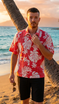 Magnificent Monstera - Reverse Print Hawaiian Cotton Mens Shirt