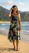 Bird of Paradise Display Maxi Scarf Hawaiian Hem Dress