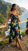 Bird of Paradise Display Maxi Scarf Hawaiian Hem Dress