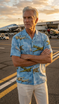 Aerial Island Dog Fight Mens Hawaiian Shirt