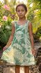 Hala Pineapples Hawaiian Side Tie Double Elastic Girls Strap Dress