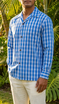 Men's Classic Hawaiian Paniolo Palaka Plaid Long Sleeve Shirt