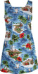 Red Hibiscus Island Women's A-Line Hawaiian Short Tank Dress (Petite Size)