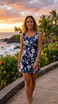 Classic Hibiscus Women's A-Line Hawaiian Short Tank Dress